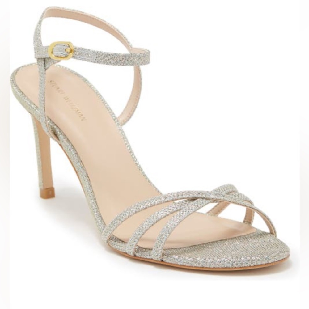 Stuart Weitzman, Starla 80 Heeled Sandal, Sparkle Noir, US 10